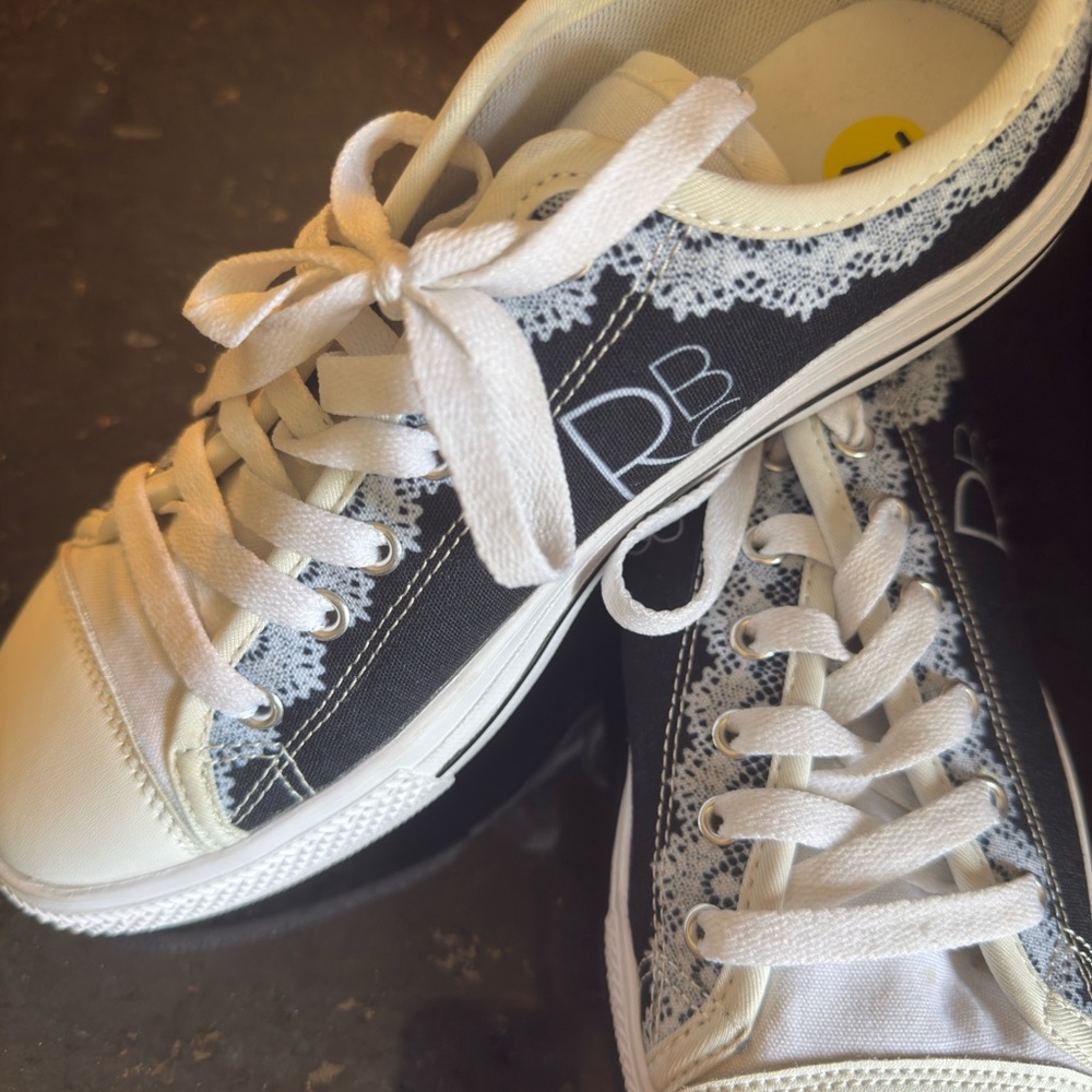 RBG!!!! Women's Black and White Lace Ruth Bader Ginsberg inspired sneakers!❤️